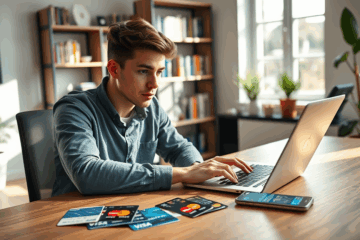 Imagen que muestra diferentes tarjetas de crédito y débito para pagos en línea.